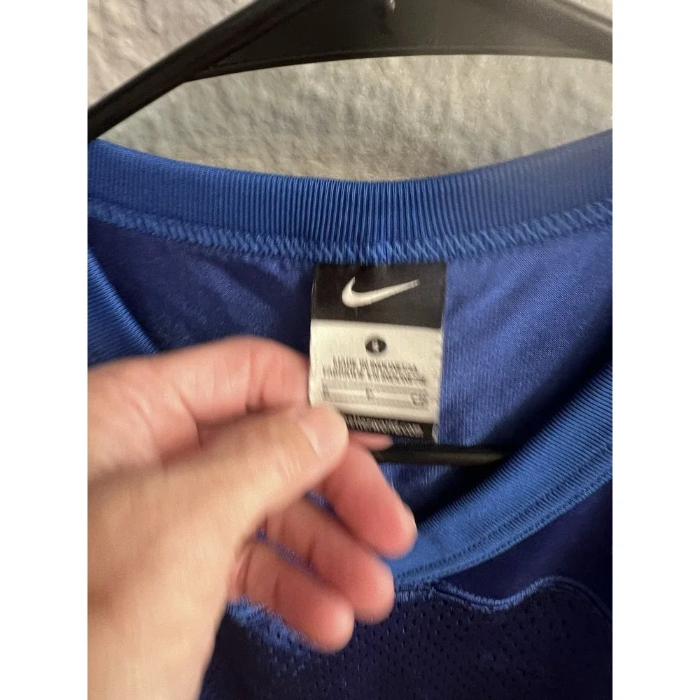 Vtg Nike Team Football Jersey Youth Small‎ Blank Practice Shirt Swoosh Logo Blue